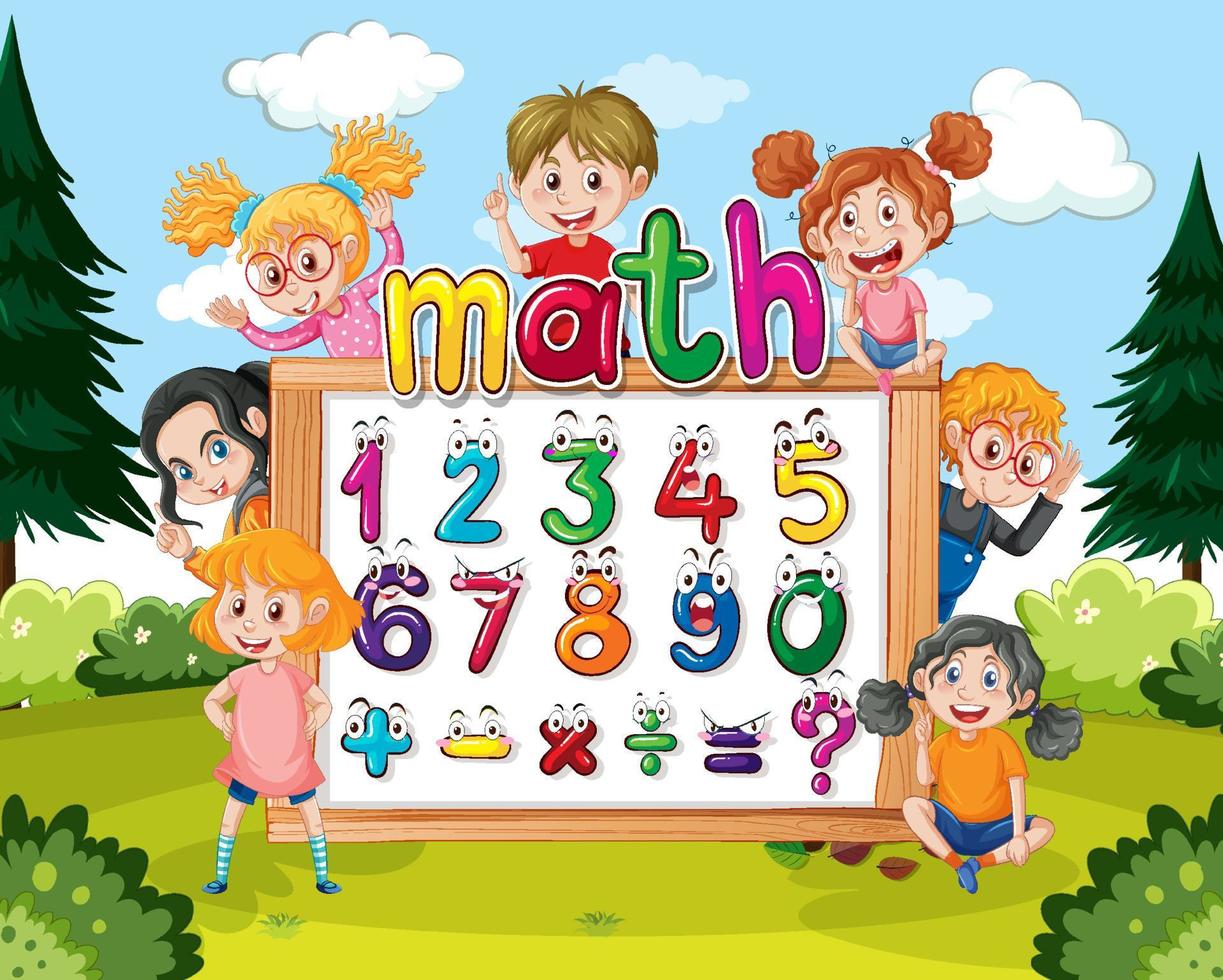 Counting number 0 to 9 for kids vector