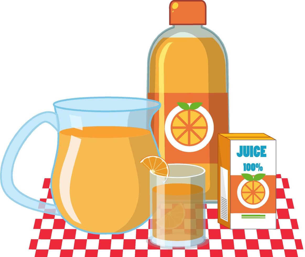 Orange products set on white background vector