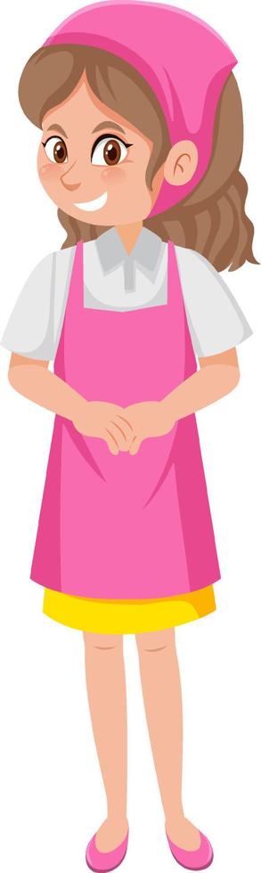 A housekeeper cartoon character on white background vector