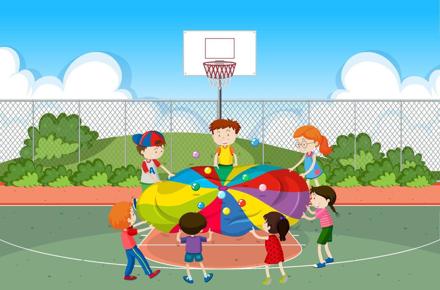 Kids doing physical activity vector