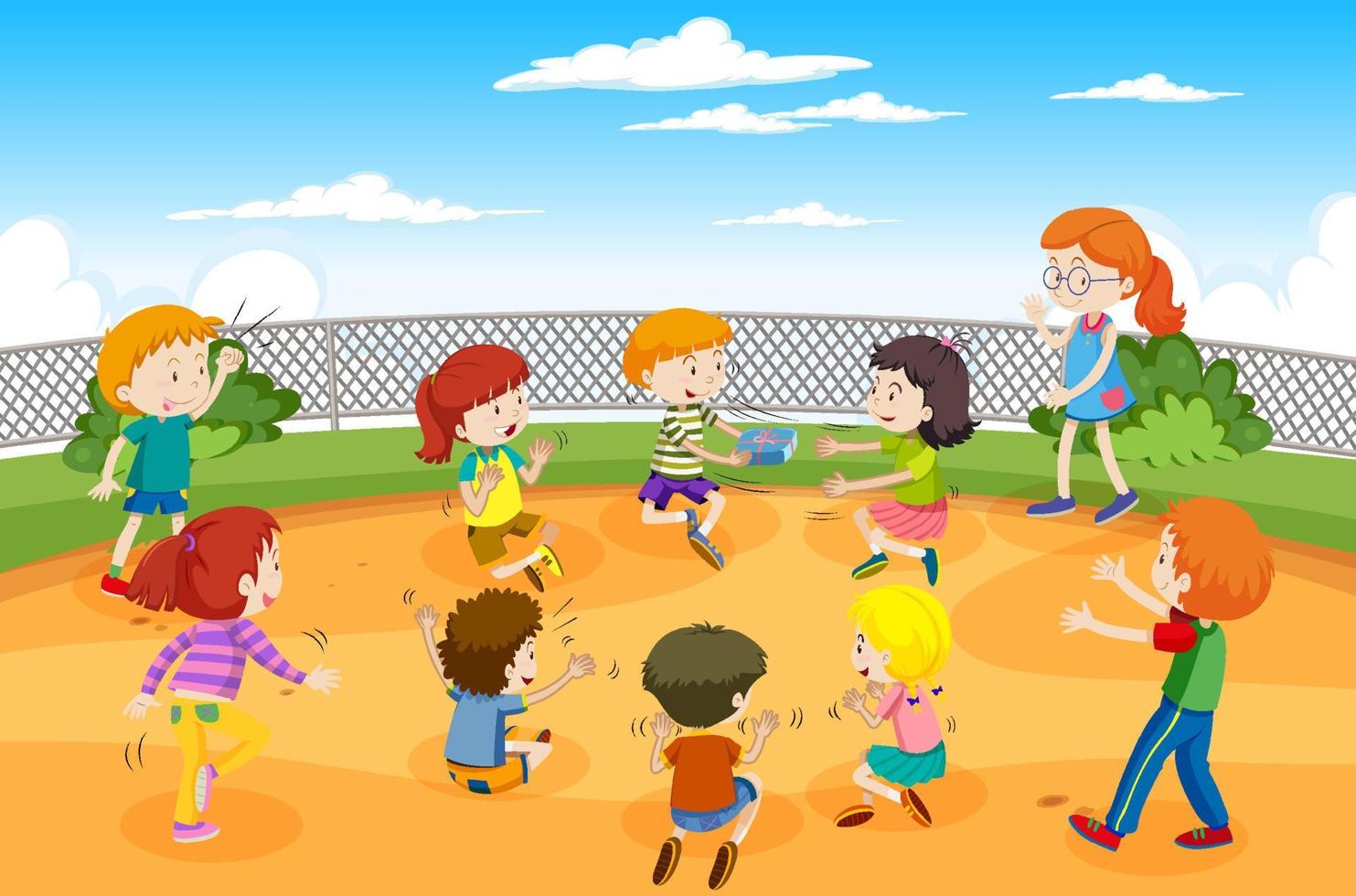 Kids doing physical activity vector