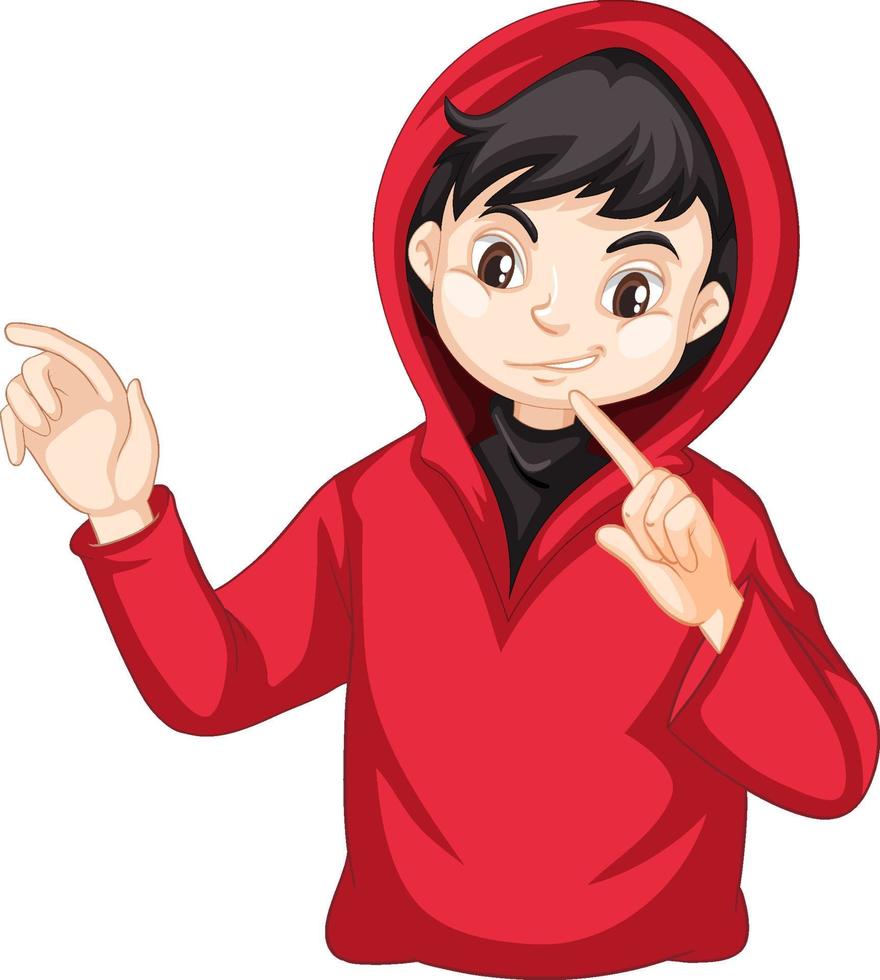 A teenage boy white background vector