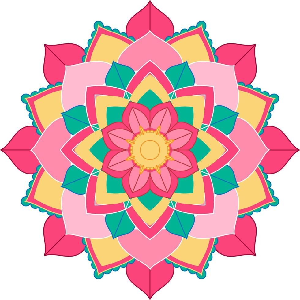 Vintage mandala with thin lines vector