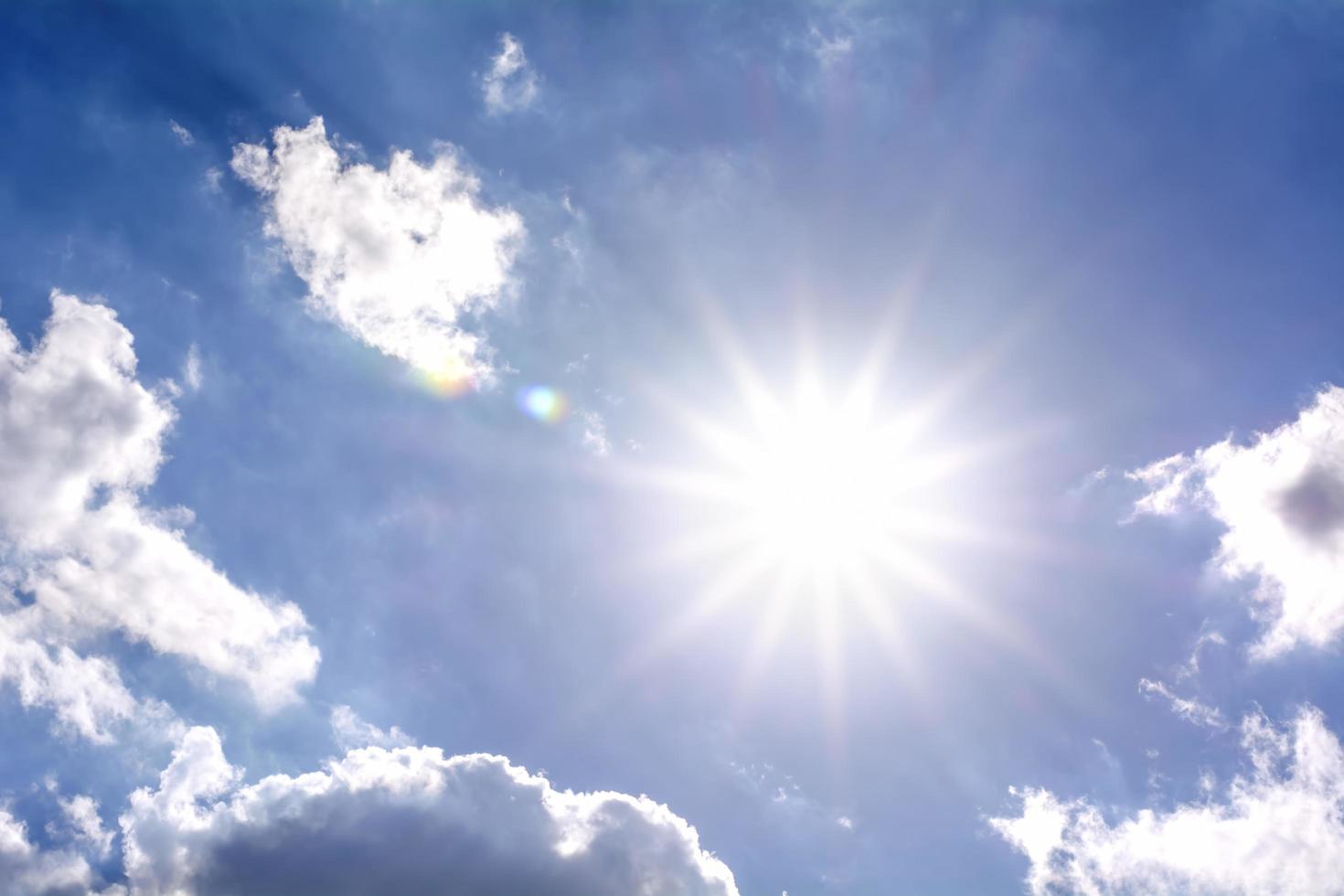 Sun and blue sky photo
