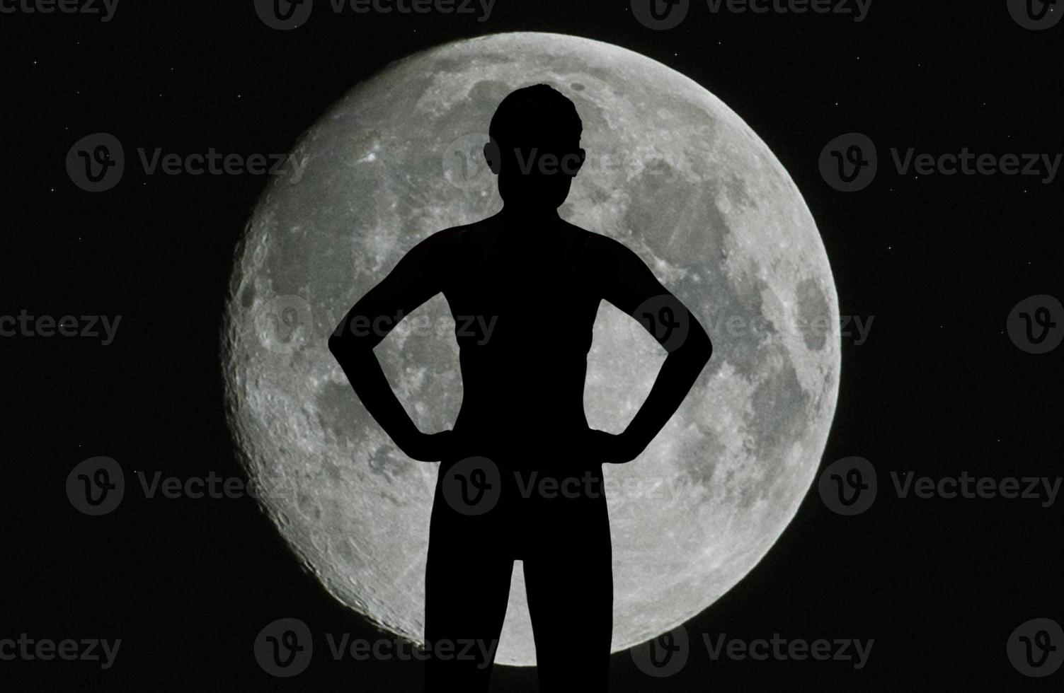 Abstract women at full moon photo