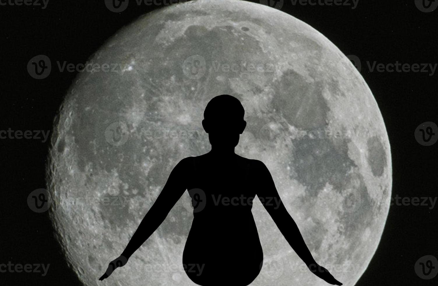 Abstract women at full moon photo