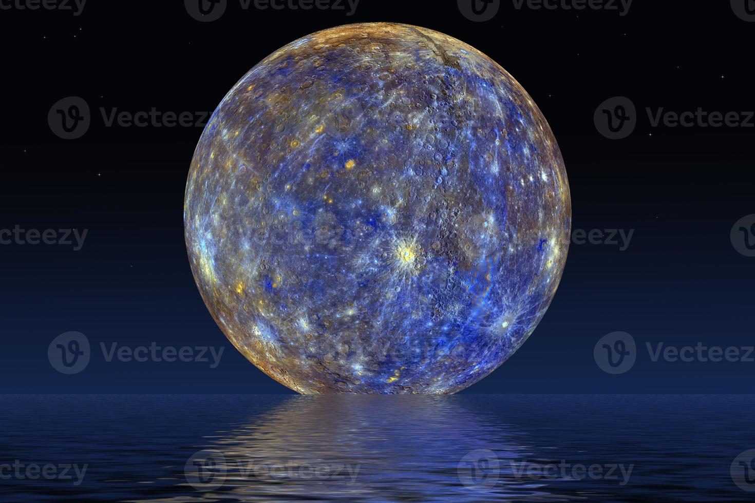 Planet Mercury. Elements of the furnished by NASA. photo