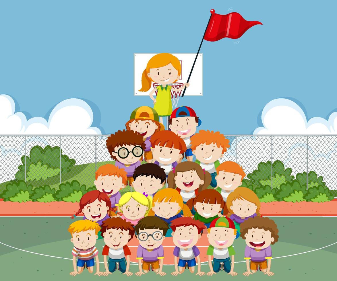 Big group of children vector