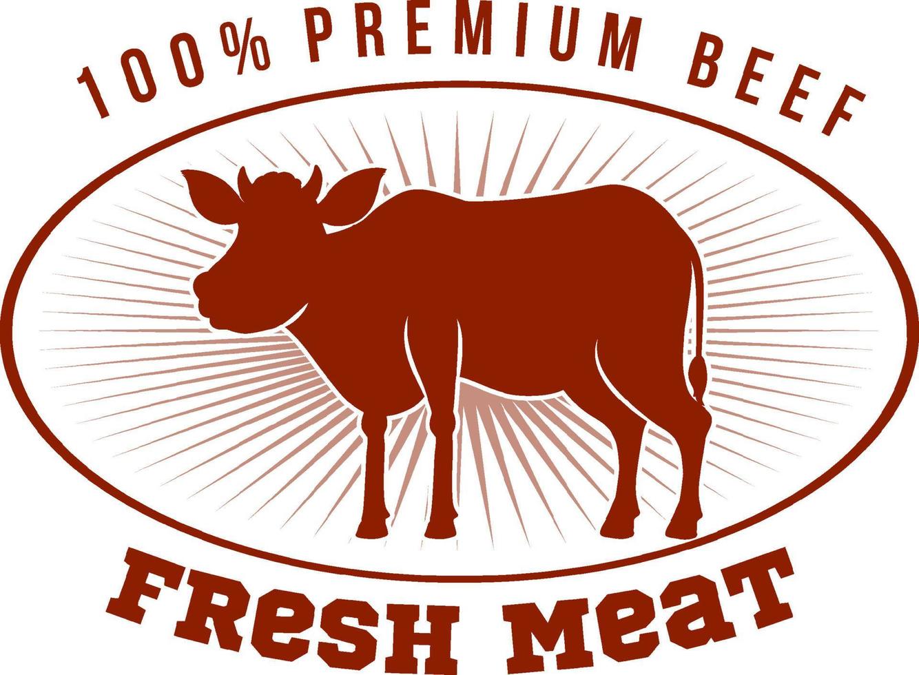 logotipo de carne de res premium de carne fresca vector