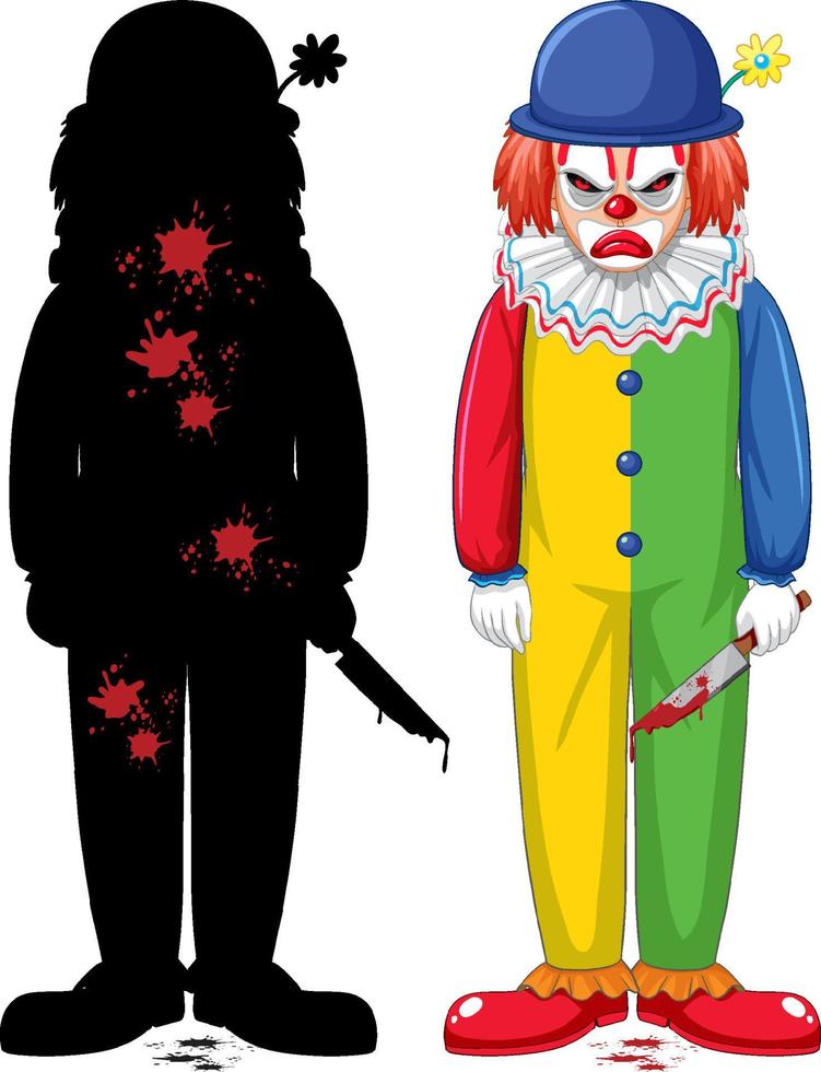 Set of scary clown on white background vector