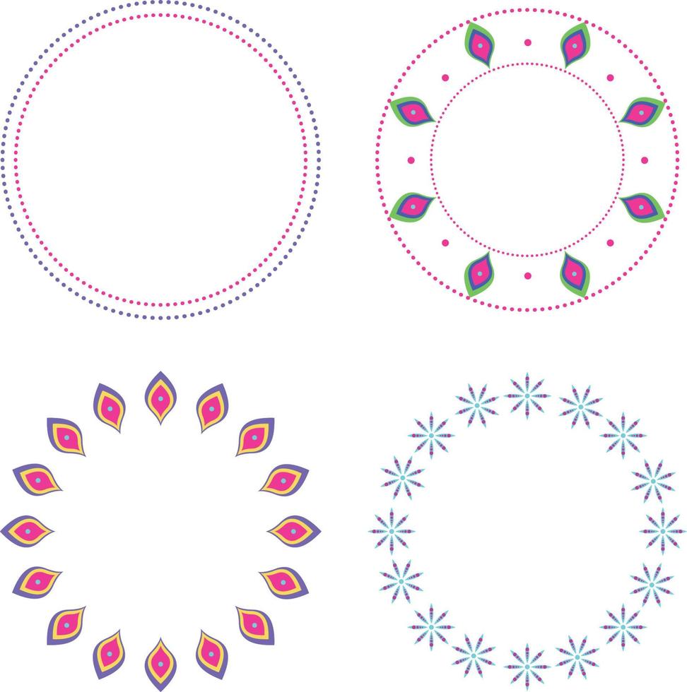 conjunto de diseño de mandala en diferentes patrones vector