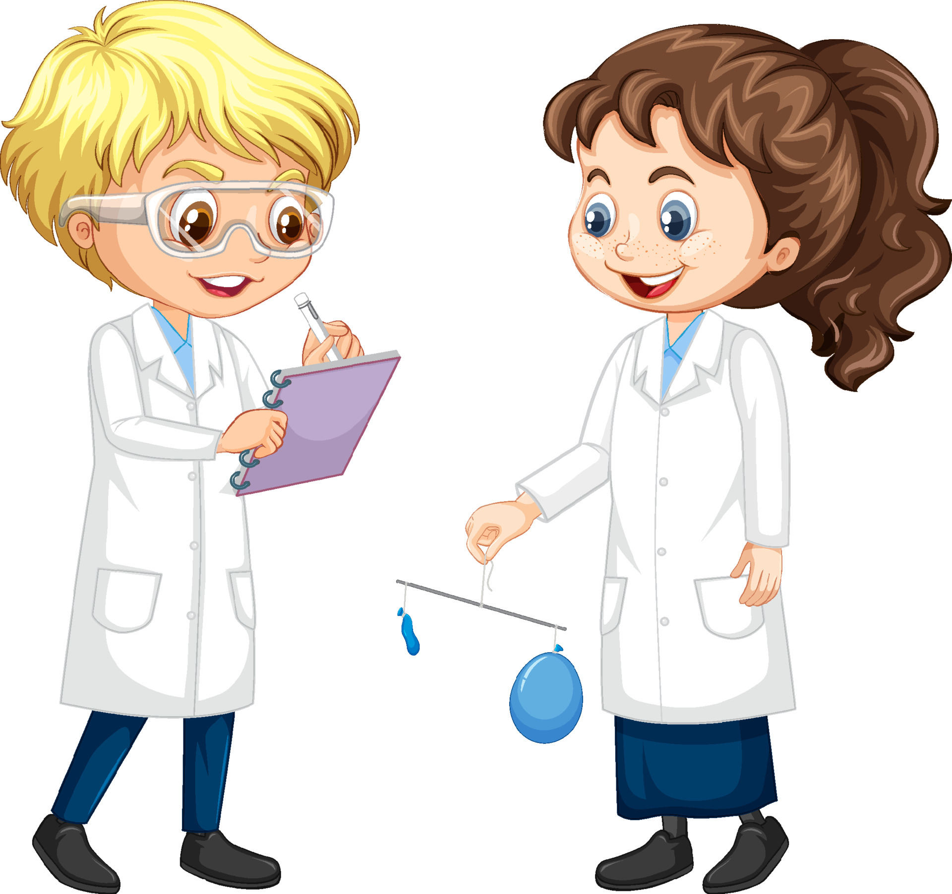 kid scientist cartoon