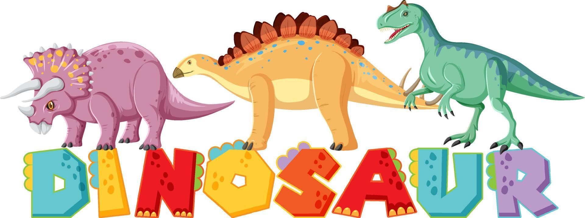 diseño de fuente para palabra dinosaurio vector