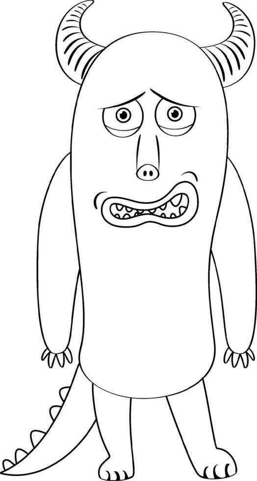 Black and white doodle character vector