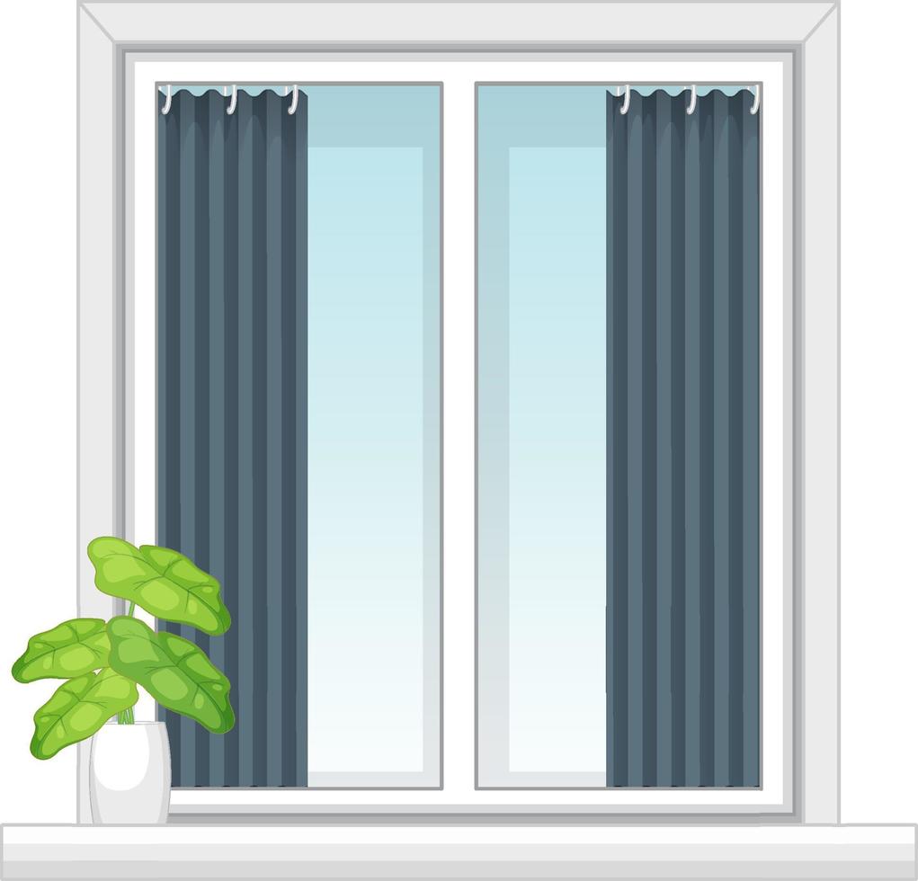 A window for apartment building or house facade vector