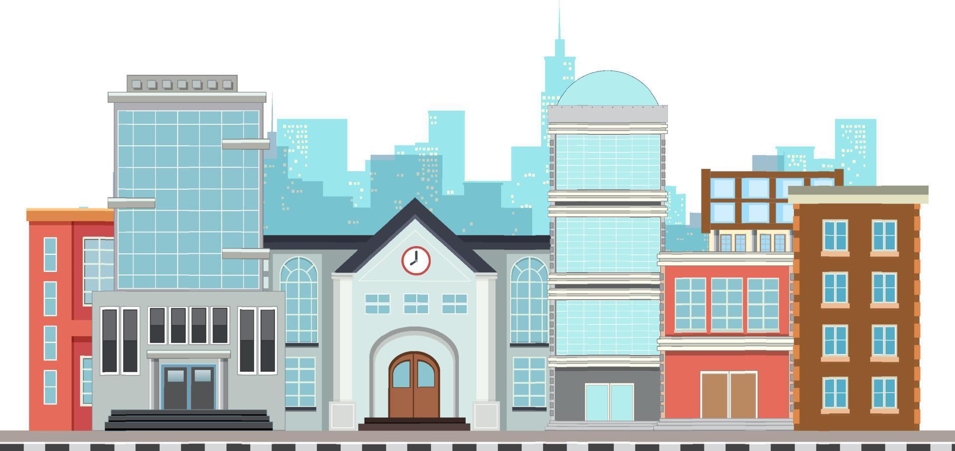Urban cityscape isolated on white background vector