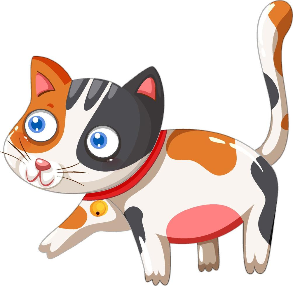 Cute cat cartoon character vector