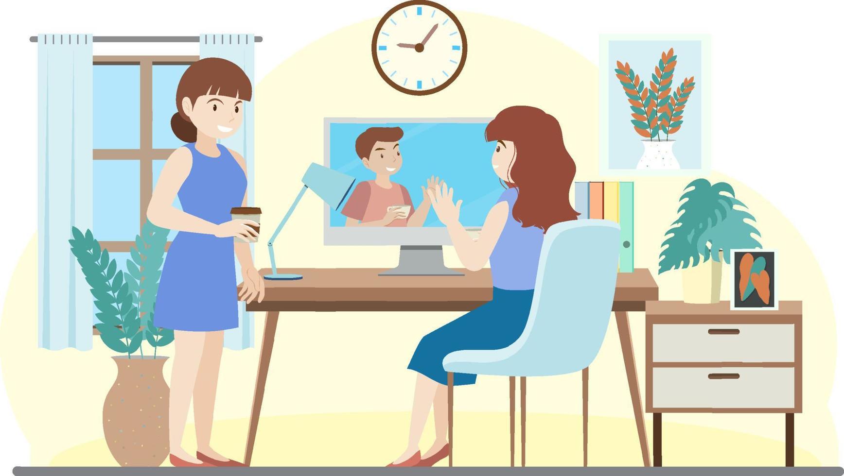 People at workplace concept in flat design vector