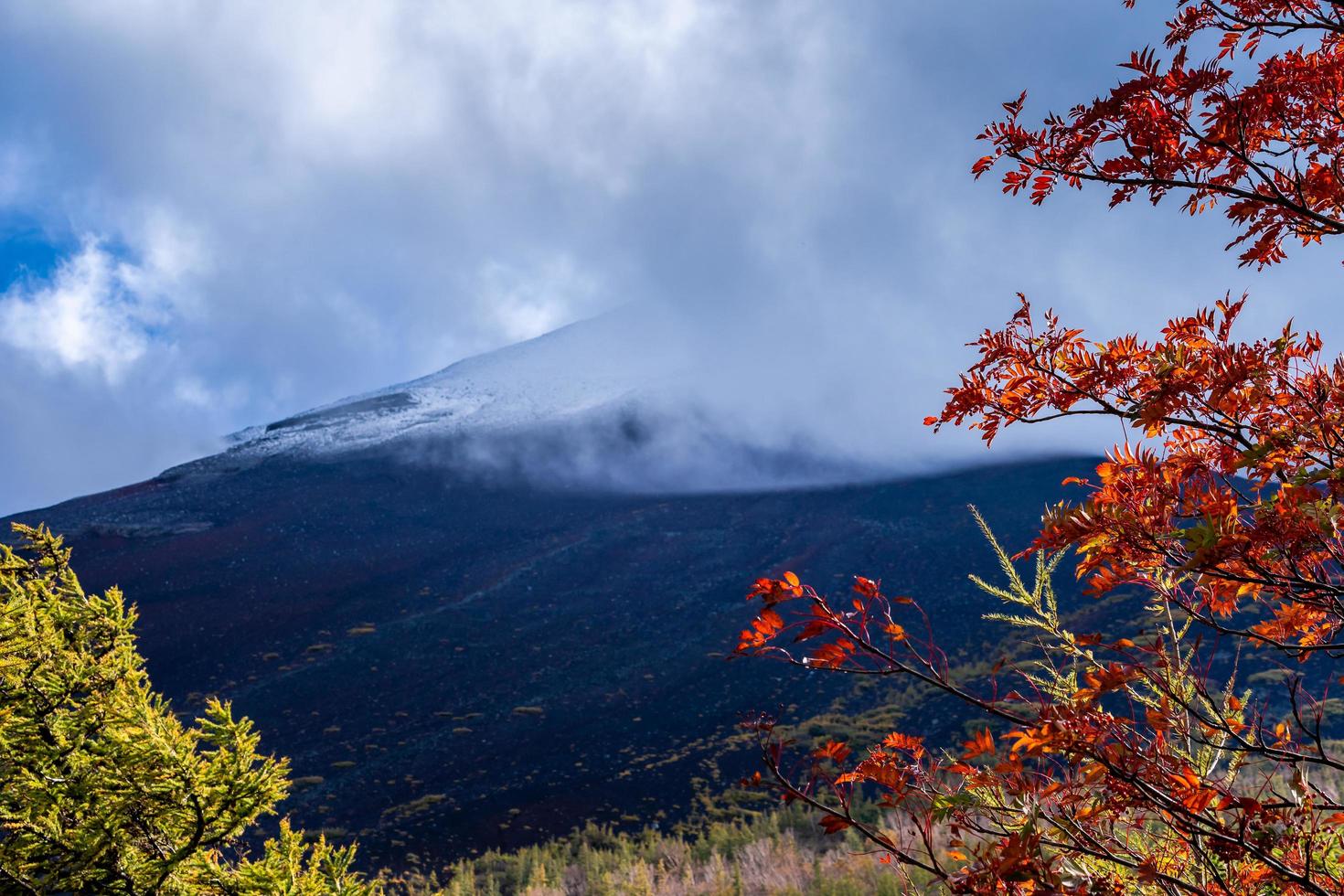 Background close up mount fuji. photo