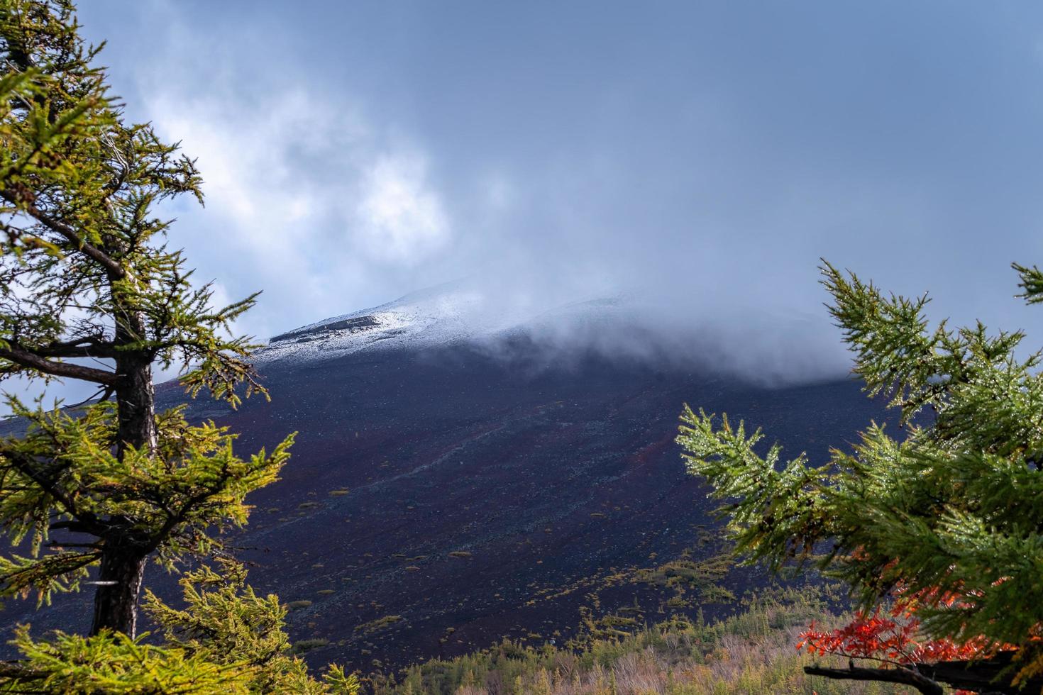 Background close up mount fuji. photo