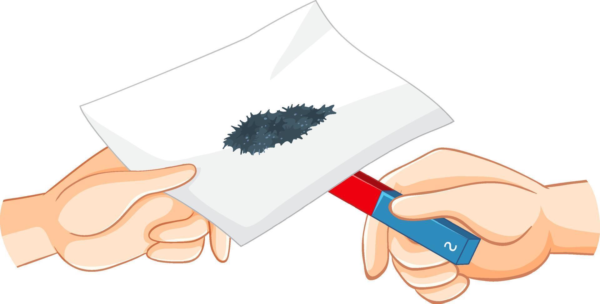 Magnet science experiment for kids vector