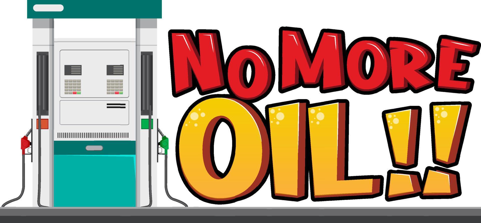 No more oil font logo design vector