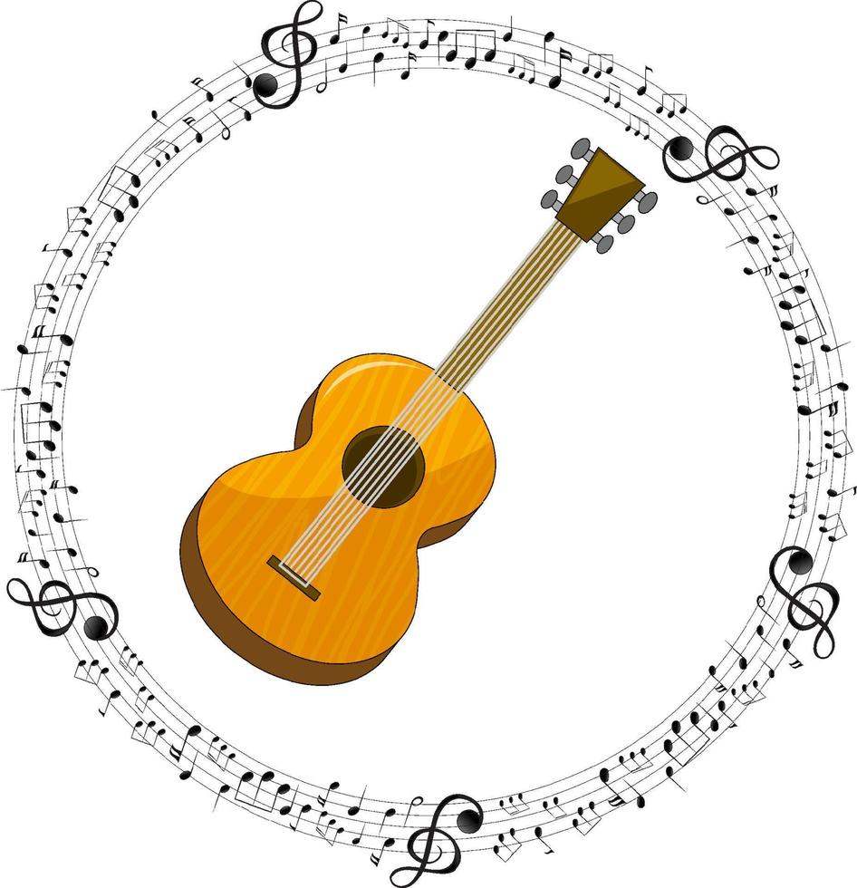 A guitar on white background vector