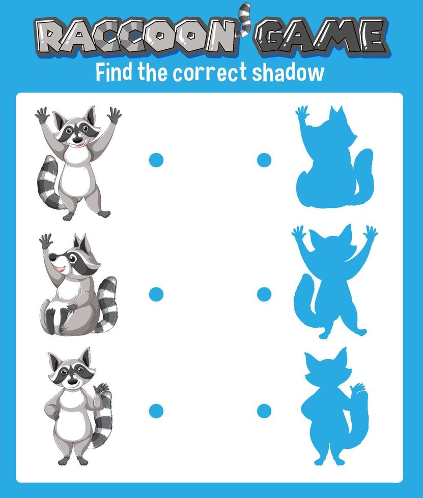 Worksheet design for matching shadow vector