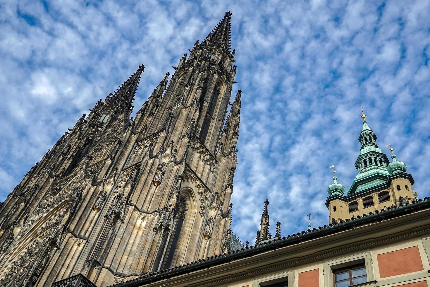 Prague, Czech Republic, 2014. Spires of St Vitus Cathedral photo