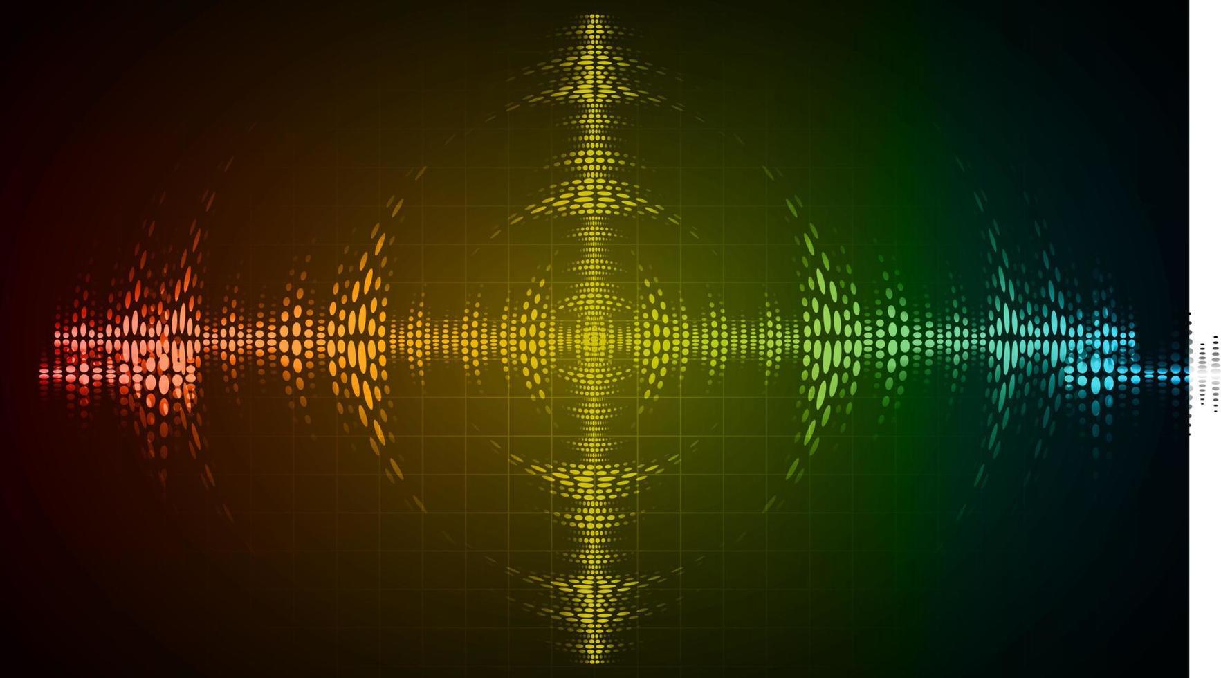 Sound waves oscillating dark light vector