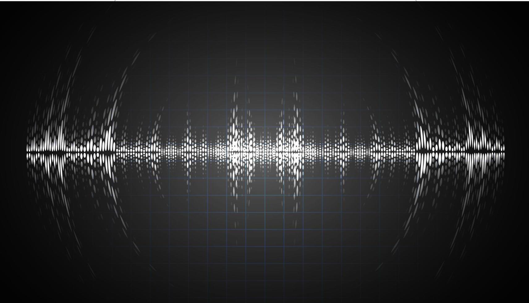 ondas de sonido oscilando luz oscura vector