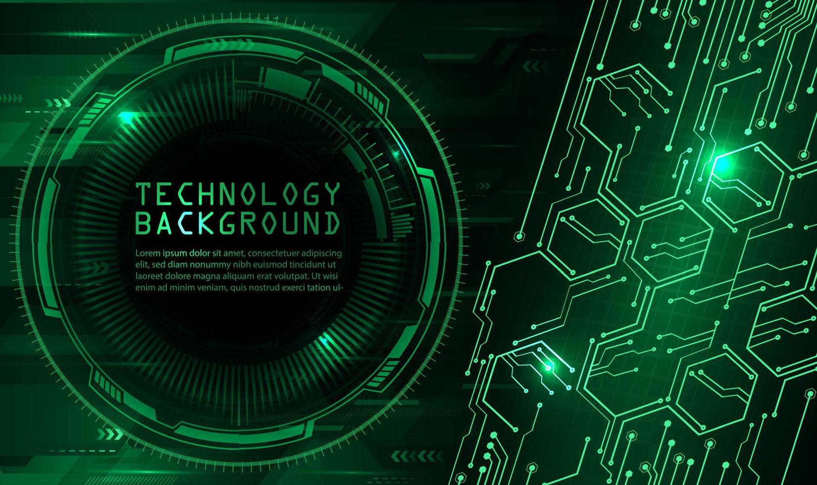 Fondo de concepto de tecnología futura de circuito cibernético vector