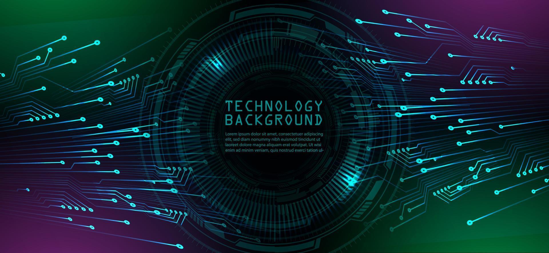 Fondo de concepto de tecnología futura de circuito cibernético vector