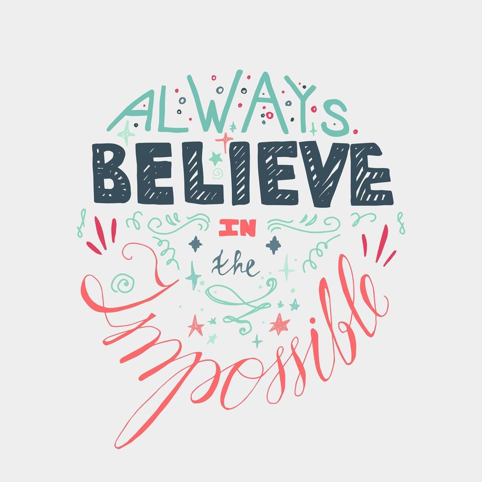 Lettering motivation poster vector