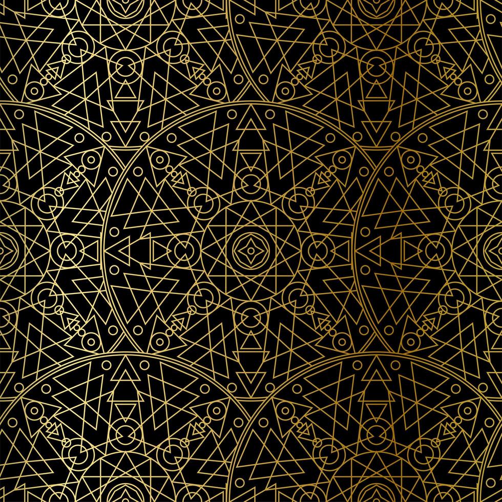 Golden Luxury Art Mandala Boho Seamless Pattern vector