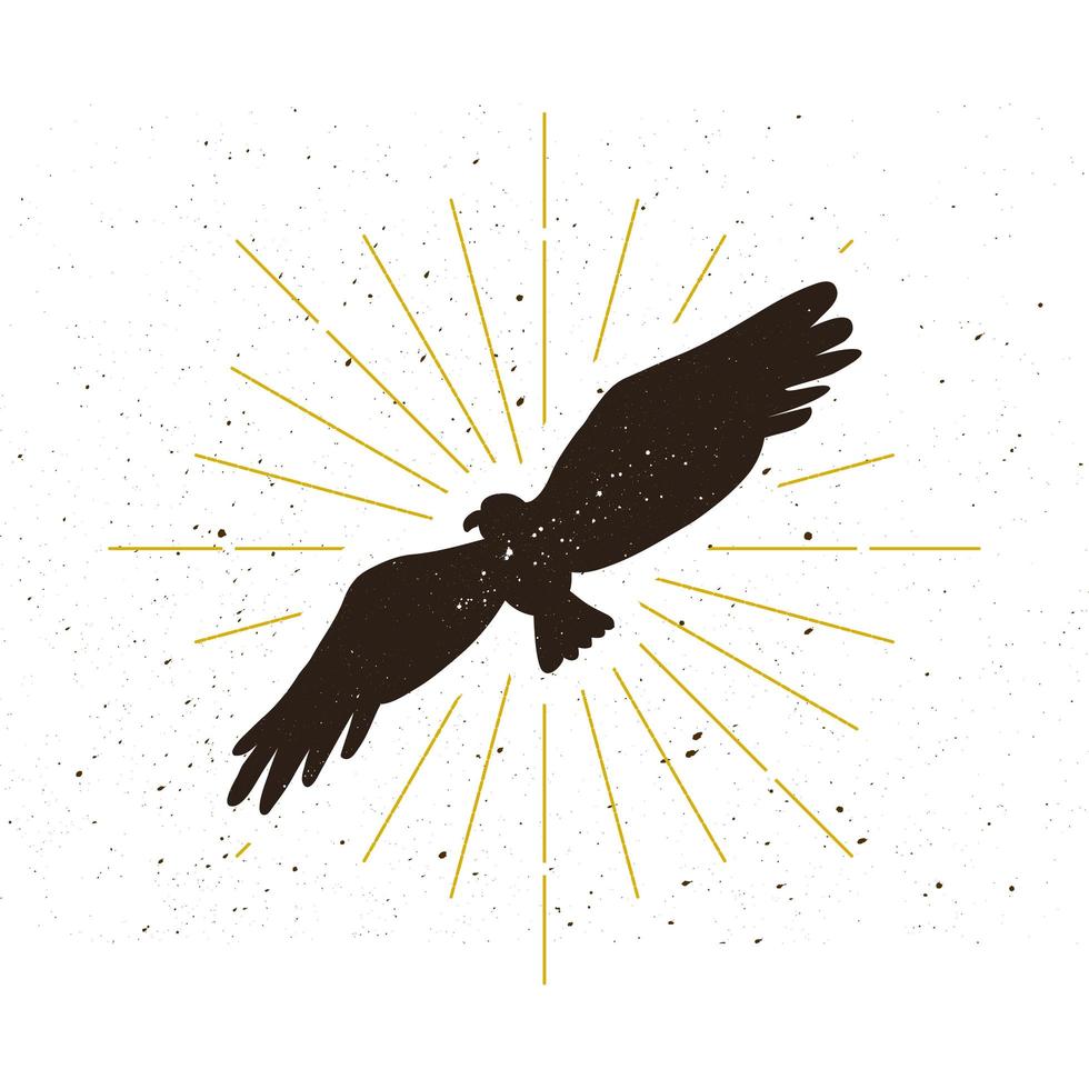 Retro eagle silhouette logo vector