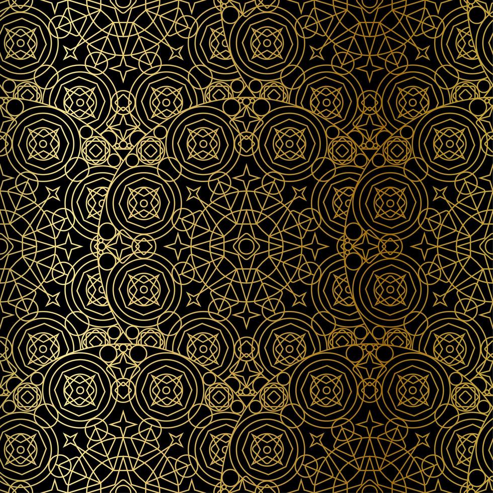 Golden Luxury Art Mandala Boho Seamless Pattern vector