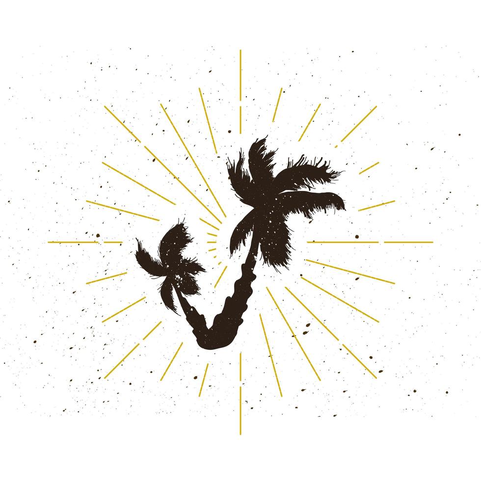 Retro palm silhouette logo. vector
