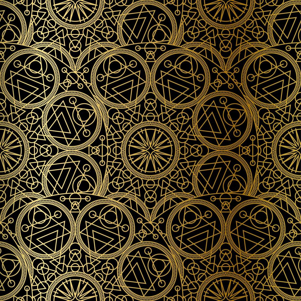 Golden Luxury Art Mandala Boho Seamless Pattern vector