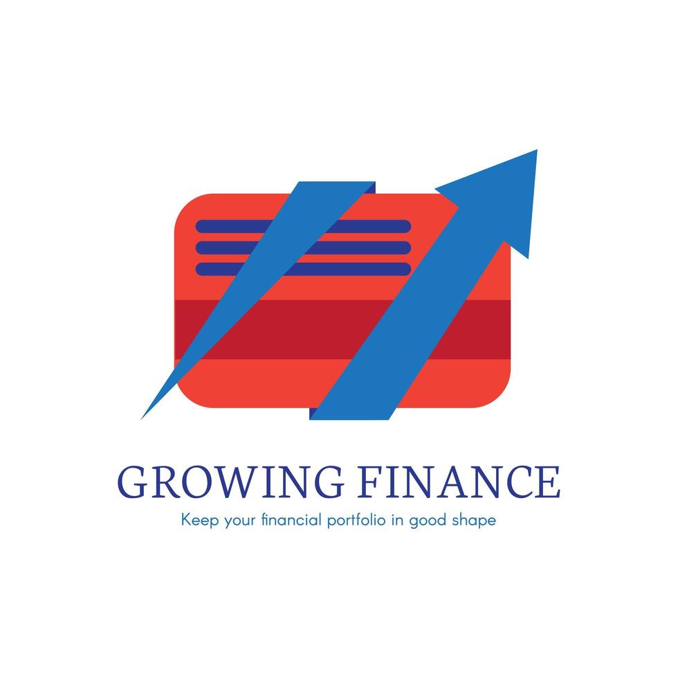 Growing finance flat gradient icon vector