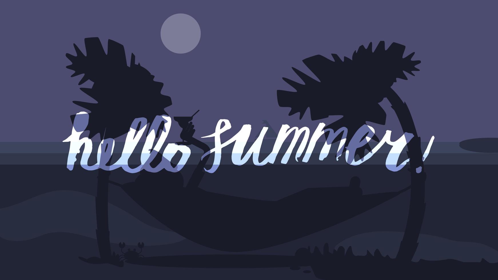 Hello Summer Lettering vector