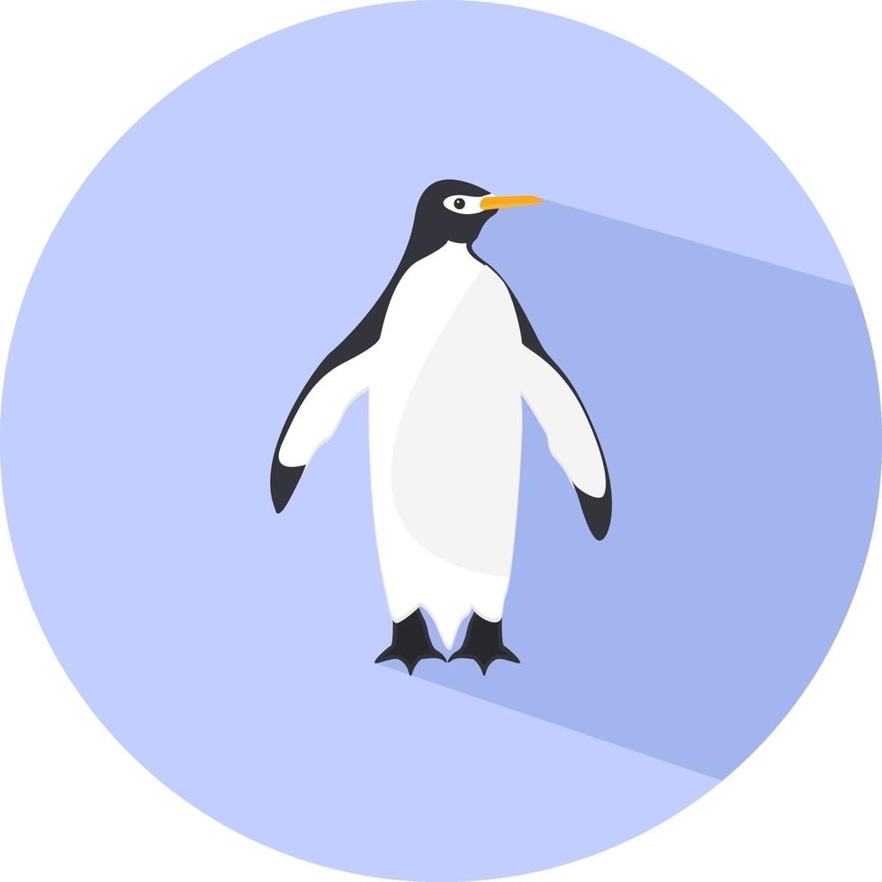 Big penguin, illustration, vector on a white background.