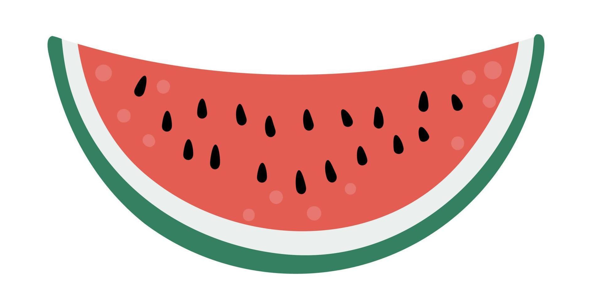 Vector watermelon clip art. Jungle fruit illustration. Hand drawn flat exotic plants isolated on white background. Bright childish healthy tropical summer food illustration.