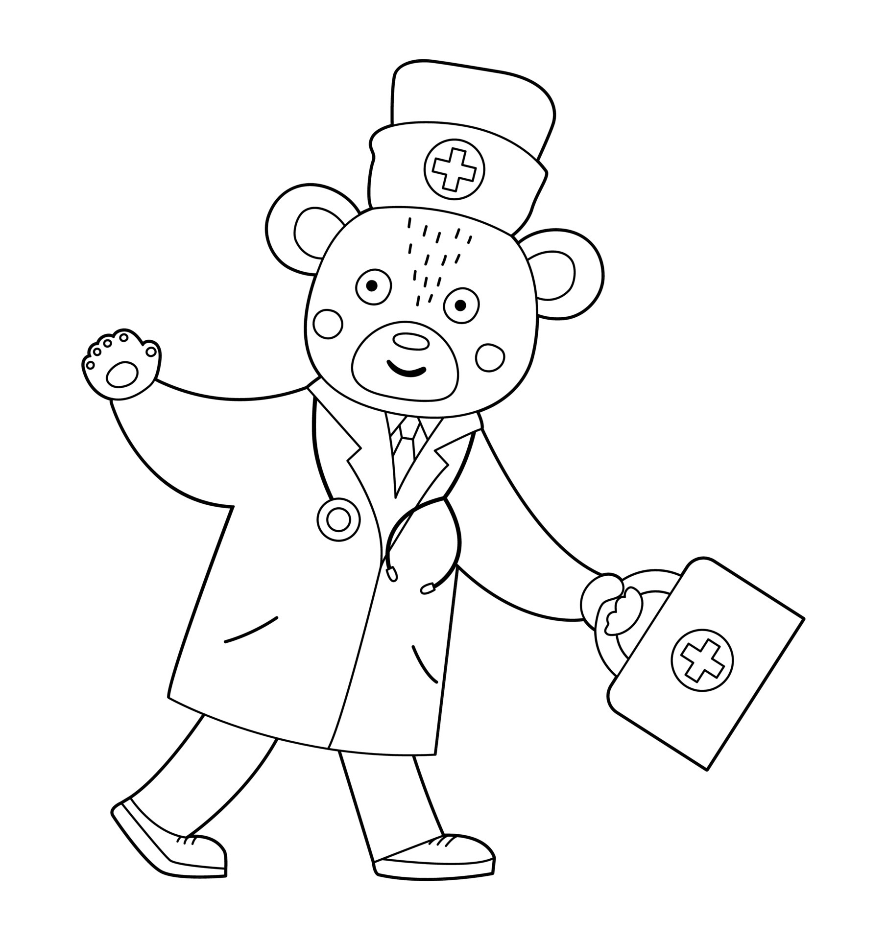 first aid kit coloring pages