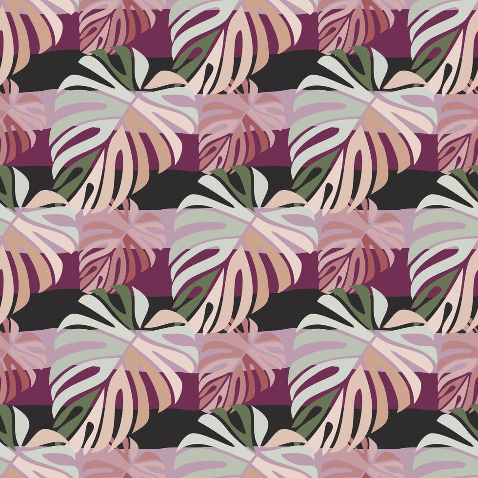 Tropical leaves seamless pattern. Monstera leaf background. vector