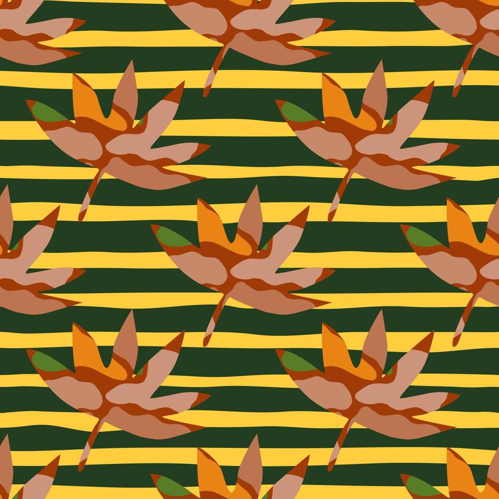 Abstract palm leaves tropical seamless pattern. Creative leaf endless wallpaper. vector