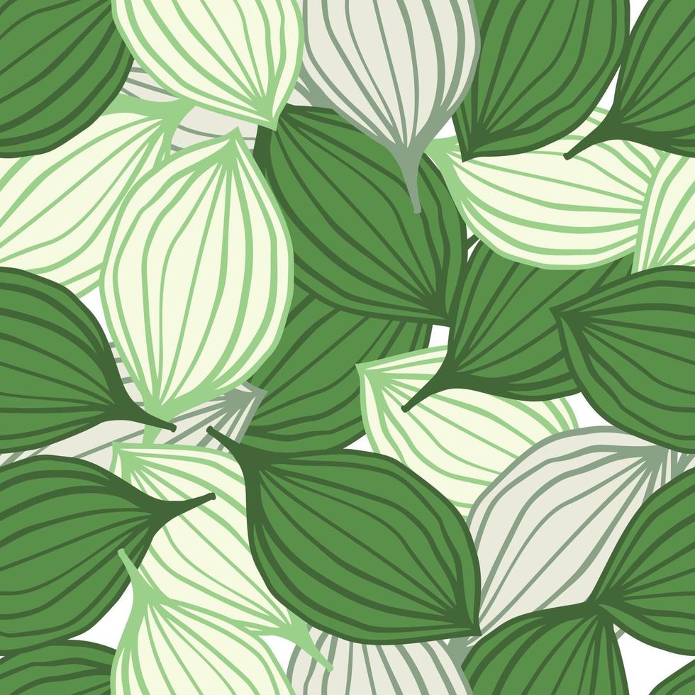 Exotic outline leaves seamless pattern. Abstract floral background. vector