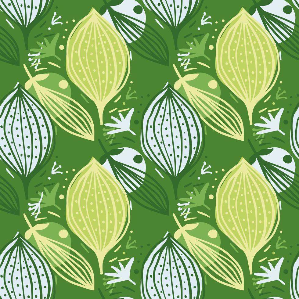 Seamless pattern with contemporary leaves. Creative floral leaf wallpaper. vector