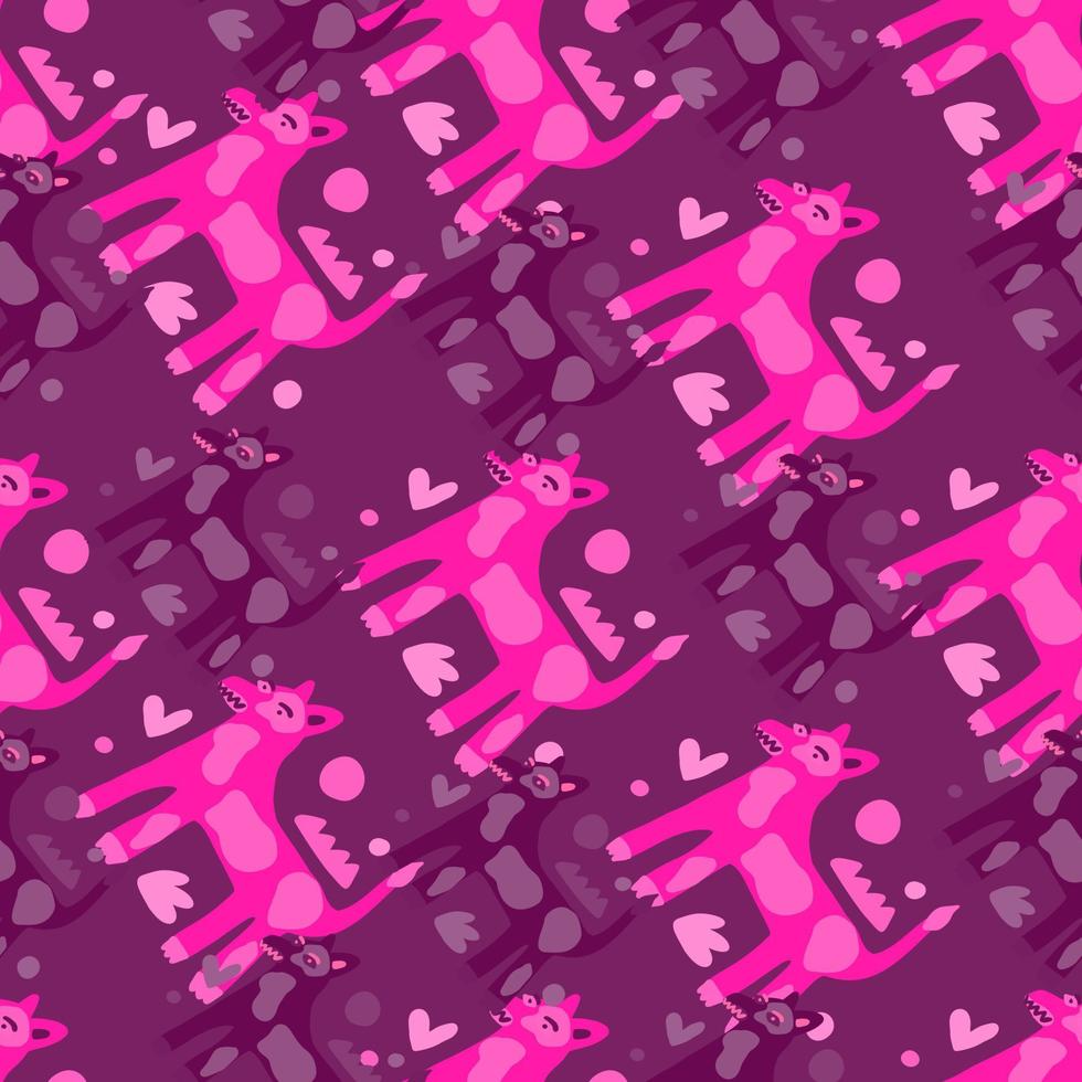 Contemporary dog seamless pattern. Abstract animals endless wallpaper. vector