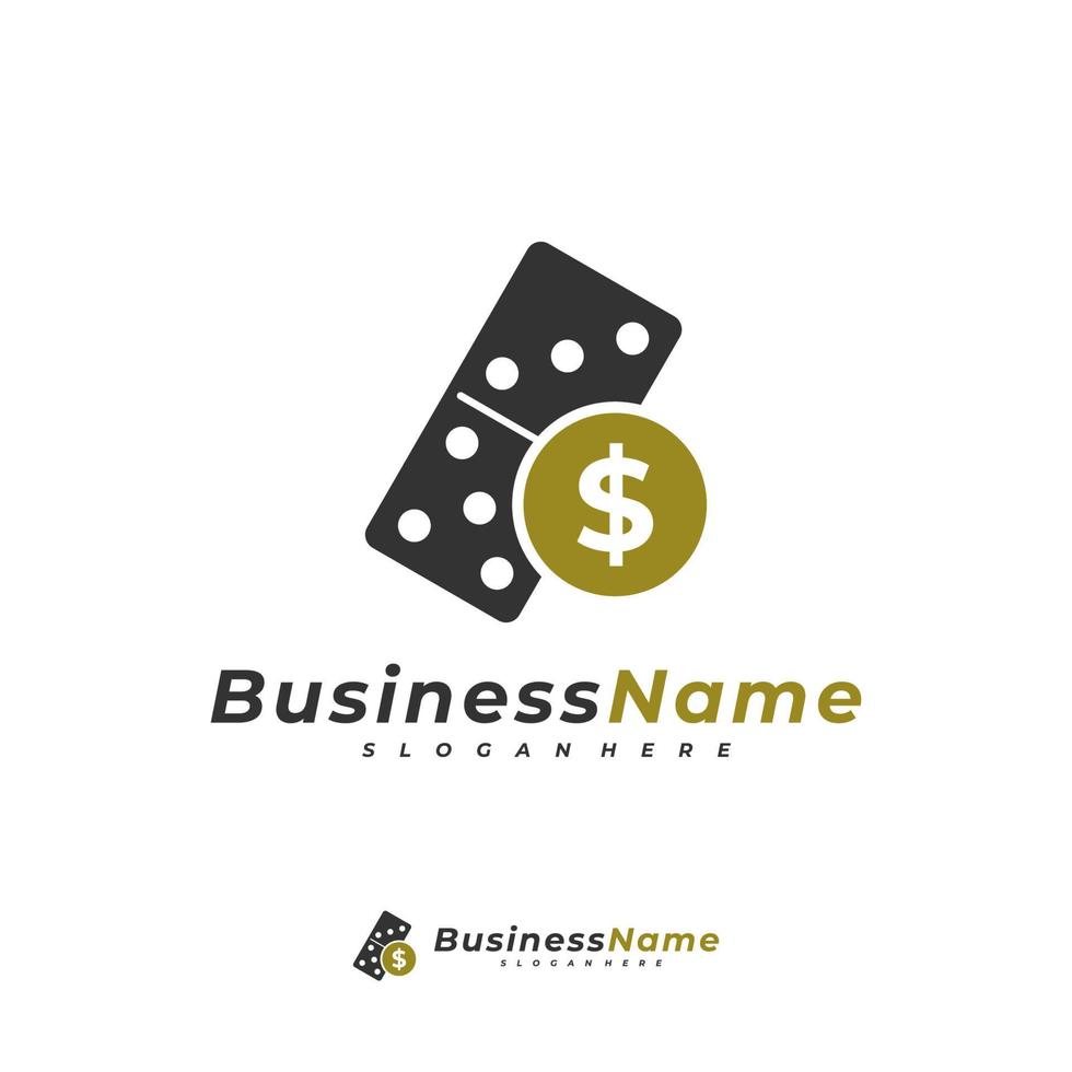 Domino card with Money logo vector template, Creative Money logo design concepts